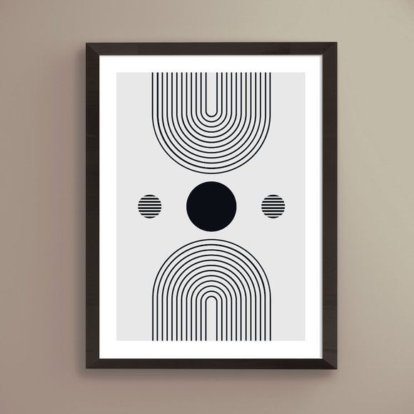 Modern Minimalist Abstract Geometric Wall Art Print Home Decor [No Frame] - Picture 1 of 7